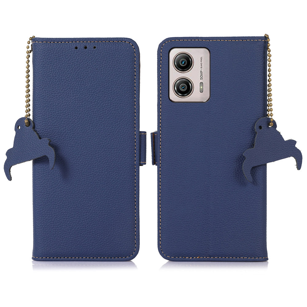 For Motorola Moto G53 5G G13 4G G23 4G Anti-fall Genuine Leather Phone Case RFID Blocking Wallet Anti-scratch Phone Cover with Stand For Motorola Moto G53 5G G13 4G G23 4G Anti-fall Genuine Leather Phone Case RFID Blocking Wallet Anti-scratch Phone Cover with Stand